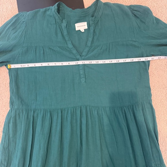 Honorine Lagoon Teal Cotton Gauze Tiered Maxi Dress Boho Resort Vacation Size M - Picture 7 of 7